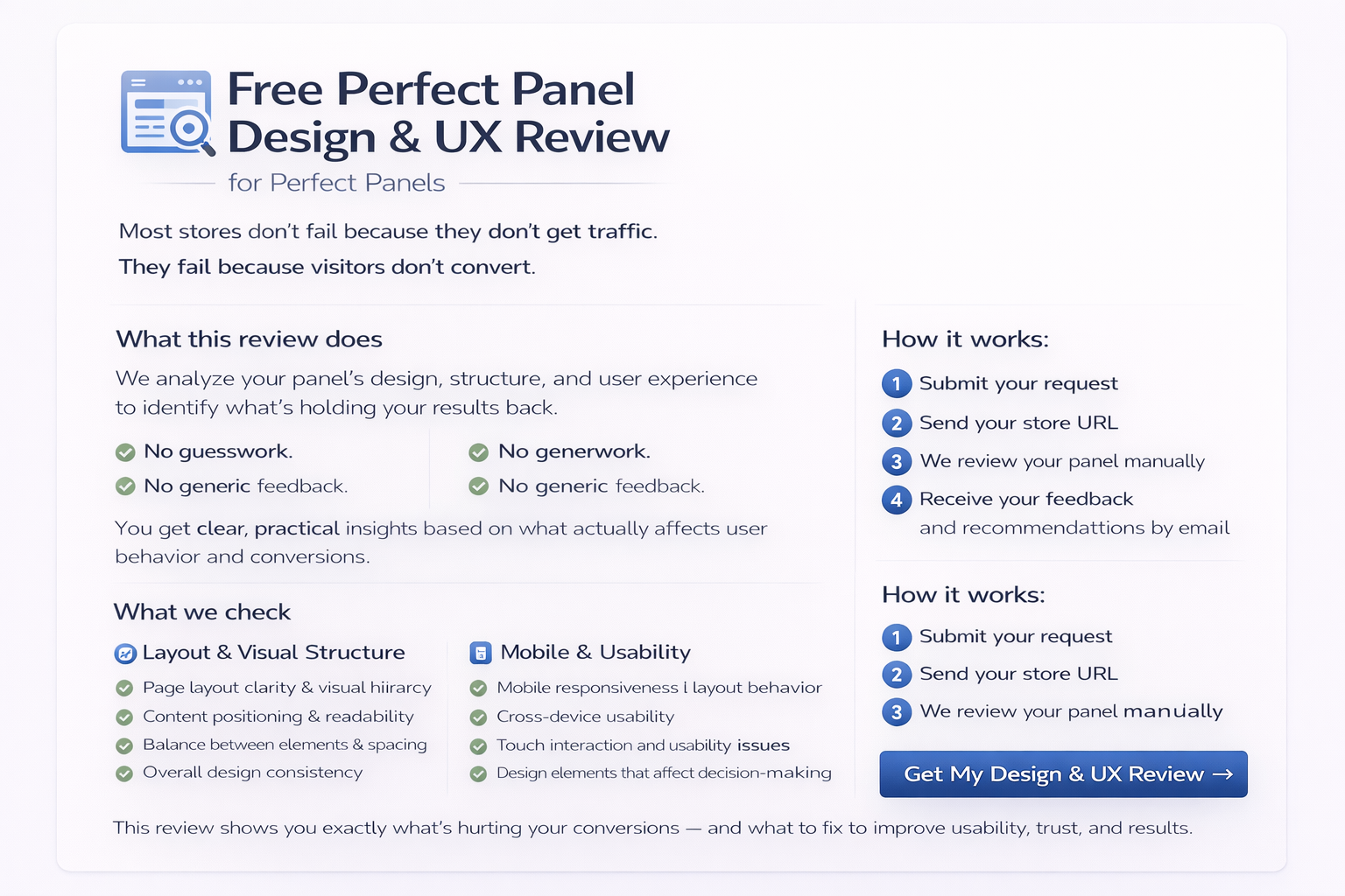 Free Perfect Panel Design & UX Review
