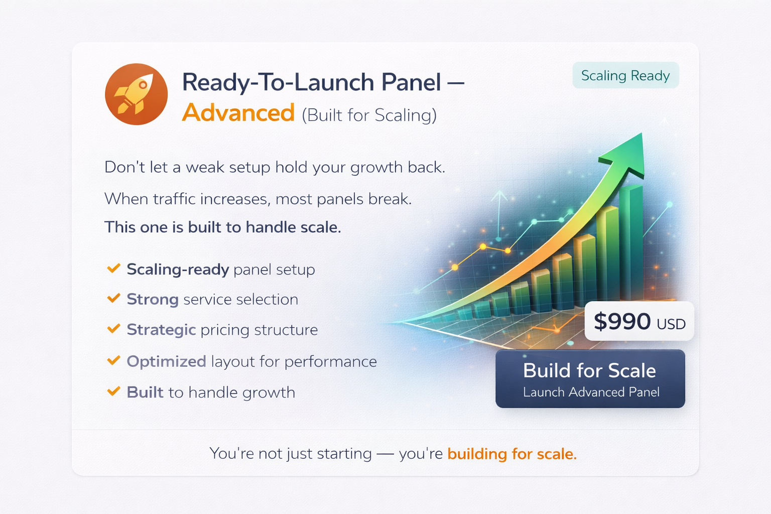 Ready-To-Launch Panel – Advanced (Built for Scaling)