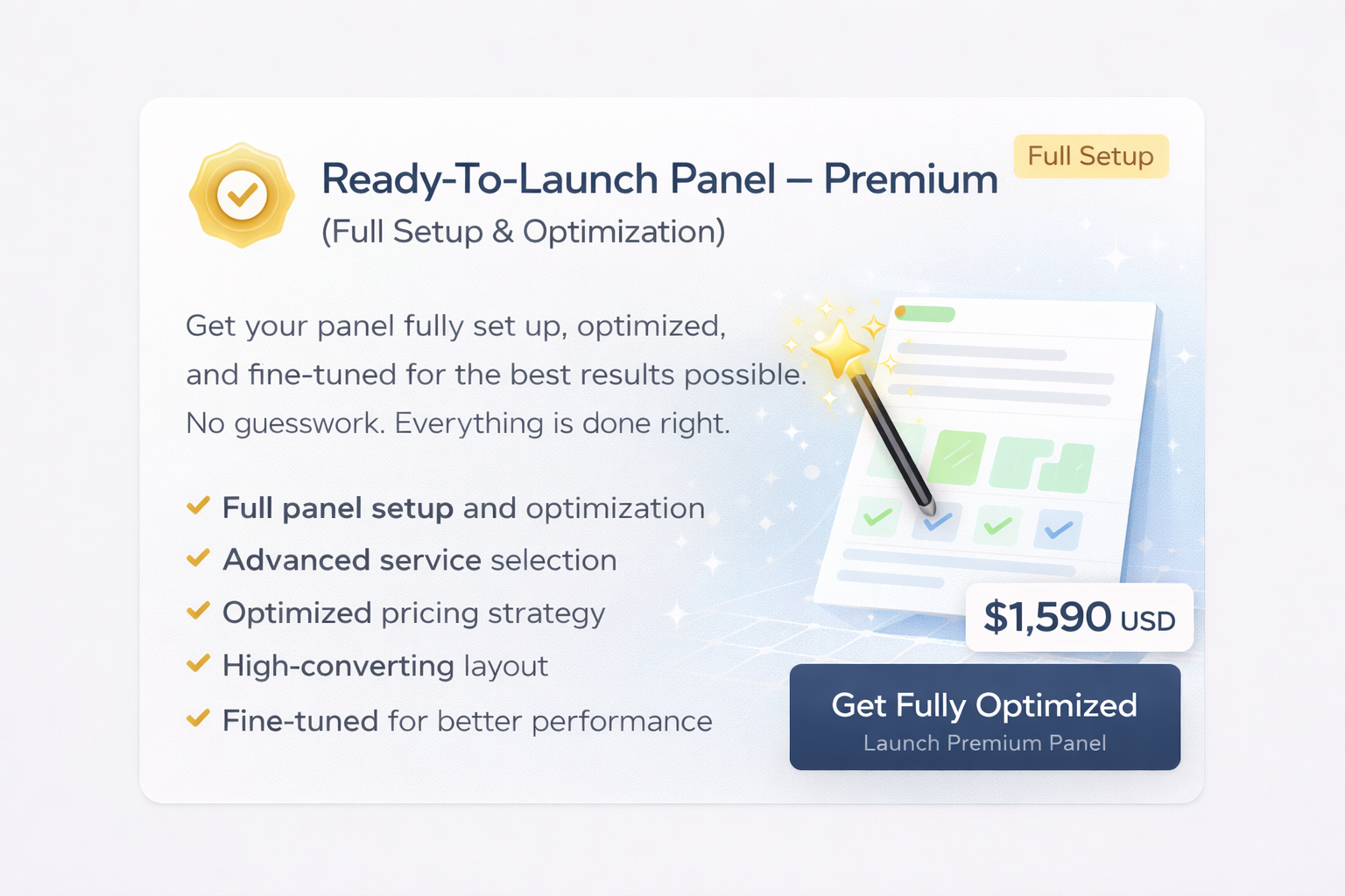 Ready-To-Launch Panel – Premium (Full Setup & Optimization)